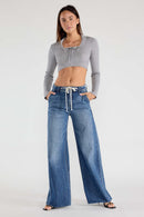 (OPEN PACK) Super High Rise Relaxed Wide with Waist String XP7004