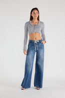(OPEN PACK) Super High Rise Relaxed Wide with Waist String XP7004