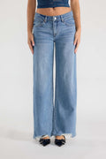 (OPEN PACK) Low Waist Baggy Wide Leg Jeans with Chewed Hem XP7014