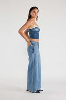 (OPEN PACK) Low Waist Baggy Wide Leg Jeans with Chewed Hem XP7014