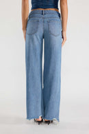 (OPEN PACK) Low Waist Baggy Wide Leg Jeans with Chewed Hem XP7014