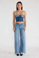 (OPEN PACK) Low Waist Baggy Wide Leg Jeans with Chewed Hem XP7014