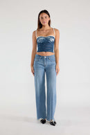 (OPEN PACK) Low Waist Baggy Wide Leg Jeans with Chewed Hem XP7014
