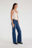 (OPEN PACK) Mid Waist Flared Wide Leg Jeans with Tacking XP7015