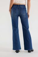 (OPEN PACK) Mid Waist Flared Wide Leg Jeans with Tacking XP7015