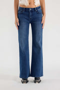 (OPEN PACK) Mid Waist Flared Wide Leg Jeans with Tacking XP7015