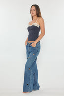 (OPEN PACK) Low Waist Wide Leg with Big Eyelet Detail XP7020