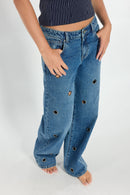(OPEN PACK) Low Waist Wide Leg with Big Eyelet Detail XP7020
