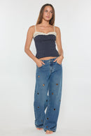 (OPEN PACK) Low Waist Wide Leg with Big Eyelet Detail XP7020
