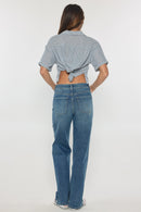 (OPEN PACK) High Rise Relaxed Straight with Side Silver Foil XP7021