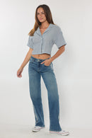 (OPEN PACK) High Rise Relaxed Straight with Side Silver Foil XP7021