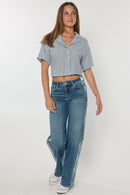 (OPEN PACK) High Rise Relaxed Straight with Side Silver Foil XP7021