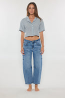 (OPEN PACK) Mid Waist Relaxed Barrel Jeans XP7028
