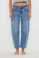 (OPEN PACK) Mid Waist Relaxed Barrel Jeans XP7028