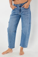 (OPEN PACK) Mid Waist Relaxed Barrel Jeans XP7028