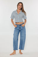 (OPEN PACK) Mid Waist Relaxed Barrel Jeans XP7028