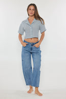 (OPEN PACK) Mid Waist Relaxed Barrel Jeans XP7028