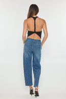 (OPEN PACK) High Rise Relaxed Straight Jeans with Stud Trim XP7029