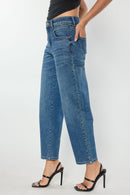 (OPEN PACK) High Rise Relaxed Straight Jeans with Stud Trim XP7029