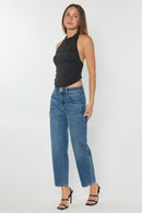 (OPEN PACK) High Rise Relaxed Straight Jeans with Stud Trim XP7029