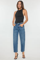 (OPEN PACK) High Rise Relaxed Straight Jeans with Stud Trim XP7029
