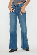 (OPEN PACK) High Rise Wide with Rhinestone Cutout Detail XP7030