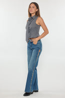 (OPEN PACK) High Rise Wide with Rhinestone Cutout Detail XP7030