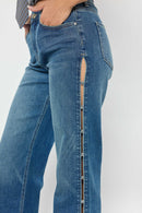 (OPEN PACK) High Rise Wide with Rhinestone Cutout Detail XP7030