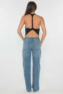 (OPEN PACK) Rhinestone Detailed Relaxed Straight Jeans XP7031