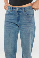 (OPEN PACK) Rhinestone Detailed Relaxed Straight Jeans XP7031