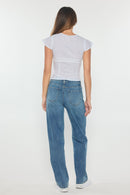 (OPEN PACK) Mid Waist Loose Straight with Heart Embroidery XP7032