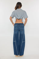 (OPEN PACK) Low Waist Loose Wide Jeans with Fringing XP7034