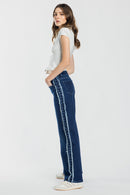(OPEN PACK) Mid Waist Relaxed Wide with Side Checker Detail XP7035