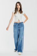 (OPEN PACK) Mid Waist Relaxed Wide with Side Contrast Detail XP7036