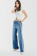 (OPEN PACK) Mid Waist Relaxed Wide with Side Contrast Detail XP7036