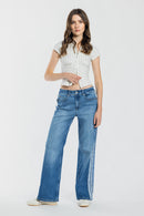 (OPEN PACK) Mid Waist Relaxed Wide with Side Contrast Detail XP7036