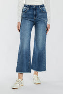 (OPEN PACK) High Rise Destructed Ankle Wide Leg Jeans XP7041