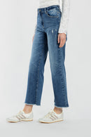 (OPEN PACK) High Rise Destructed Ankle Wide Leg Jeans XP7041