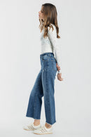 (OPEN PACK) High Rise Destructed Ankle Wide Leg Jeans XP7041