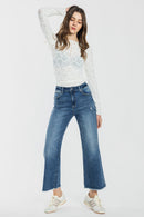 (OPEN PACK) High Rise Destructed Ankle Wide Leg Jeans XP7041
