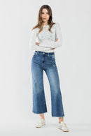 (OPEN PACK) High Rise Destructed Ankle Wide Leg Jeans XP7041