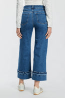 (OPEN PACK) High Rise Straight Jeans with Turn-up Hem Detail XP7043