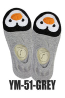 YM51 12 Pairs Cotton Blend, Made in Korea Penguins No Show Foot Liners