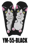 YM55 12 Pairs Cat Print Socks