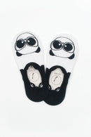 YM52 12 Pairs Cotton Blend, Made in Korea Raccoon No Show Foot Liners