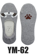 YM62 12 Pairs No Show Socks, Cute Animal Design, Shoe Size 6â€“9, 70% Cotton / 30% Spandex, Made in Korea Raccoon Foot Liners