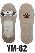 YM62 12 Pairs No Show Socks, Cute Animal Design, Shoe Size 6â€“9, 70% Cotton / 30% Spandex, Made in Korea Raccoon Foot Liners