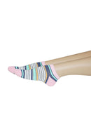 YM74 24 Pairs 3-Pair Bundle, Cotton Blend, Made in Korea Assorted No Show Sneaker Socks