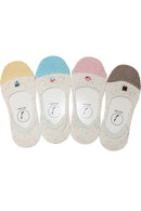 YM82 12 Pairs 4 Assorted Color Cotton Foot Liners â€“ No Show Socks
