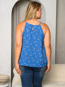 PLUS SIZE SLEEVELESS FLORAL TANK TOP